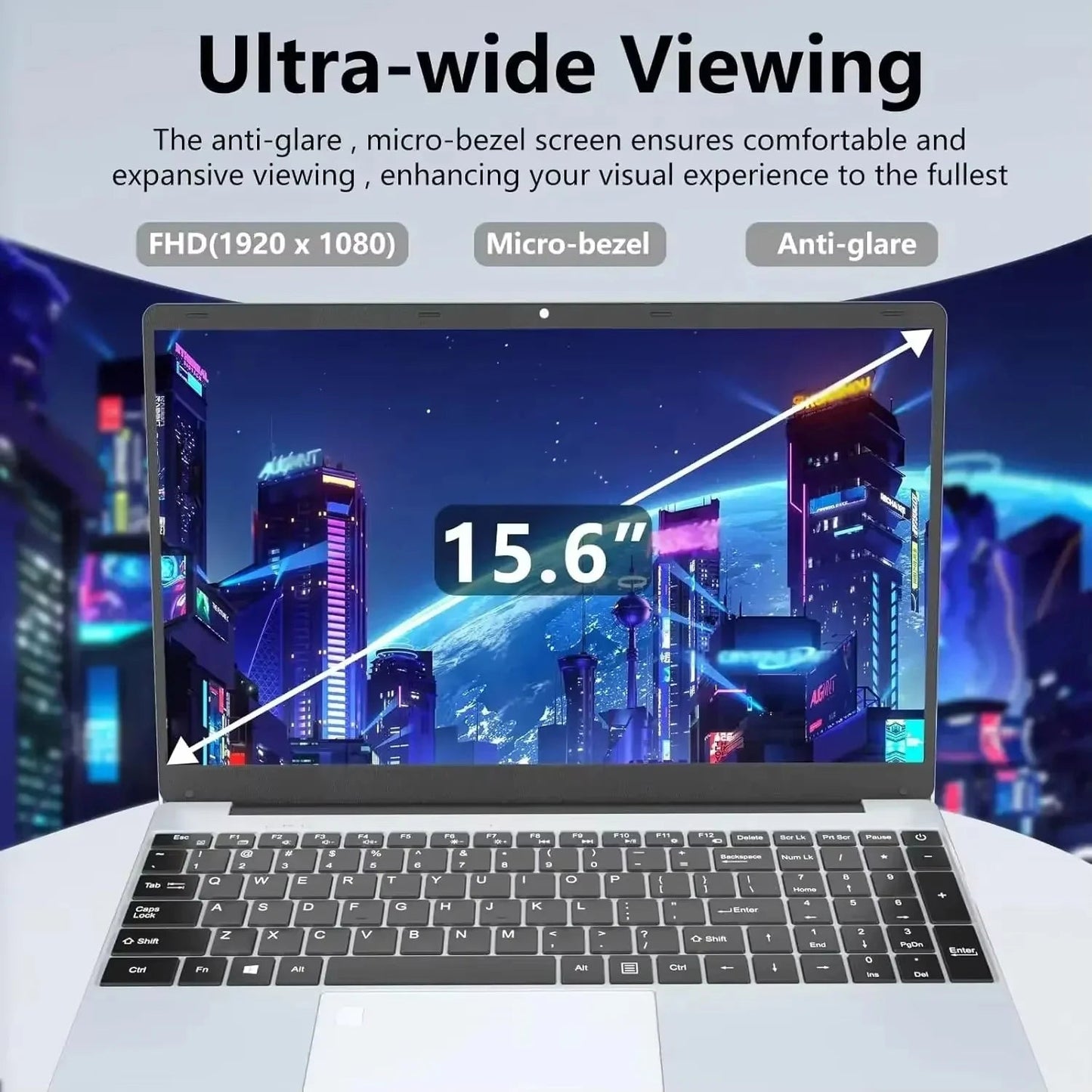 15.6 inch Laptop Computer Intel Celeron N4000 Notebook PC Fingerprint Unlock Windows 11 Pro 16GB RAM 1TB SSD 1920*1080P Laptops - Xlam