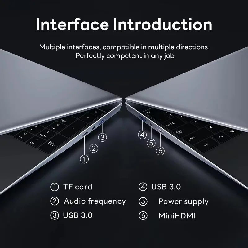 15.6 inch Laptop Computer Intel Celeron N4000 Notebook PC Fingerprint Unlock Windows 11 Pro 16GB RAM 1TB SSD 1920*1080P Laptops - Xlam