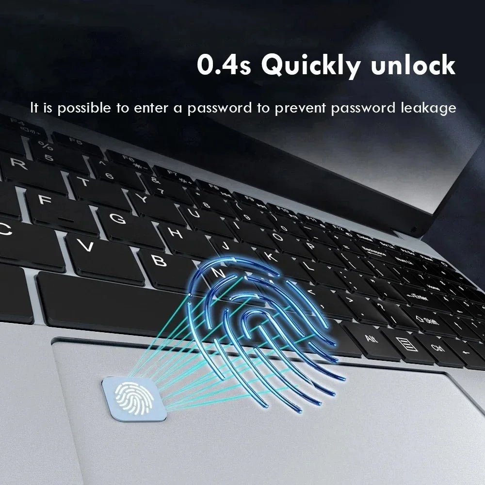 15.6 inch Laptop Computer Intel Celeron N4000 Notebook PC Fingerprint Unlock Windows 11 Pro 16GB RAM 1TB SSD 1920*1080P Laptops - Xlam