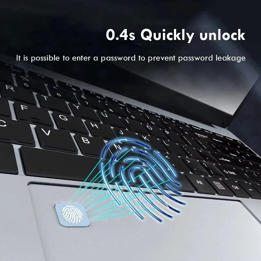 15.6 inch Laptop Computer Intel Celeron N4000 Notebook PC Fingerprint Unlock Windows 11 Pro 16GB RAM 1TB SSD 1920*1080P Laptops - Xlam