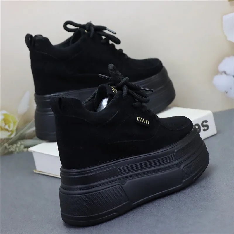 2025 New Arrival Women's Thick Sole Hidden Heel Sneakers Spring Autumn Soft Sole Platform Shoes for Petite Girls - Xlam