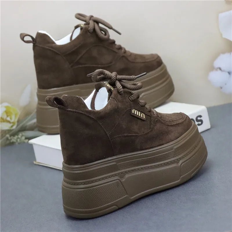2025 New Arrival Women's Thick Sole Hidden Heel Sneakers Spring Autumn Soft Sole Platform Shoes for Petite Girls - Xlam