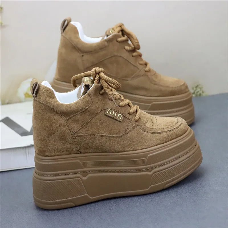 2025 New Arrival Women's Thick Sole Hidden Heel Sneakers Spring Autumn Soft Sole Platform Shoes for Petite Girls - Xlam