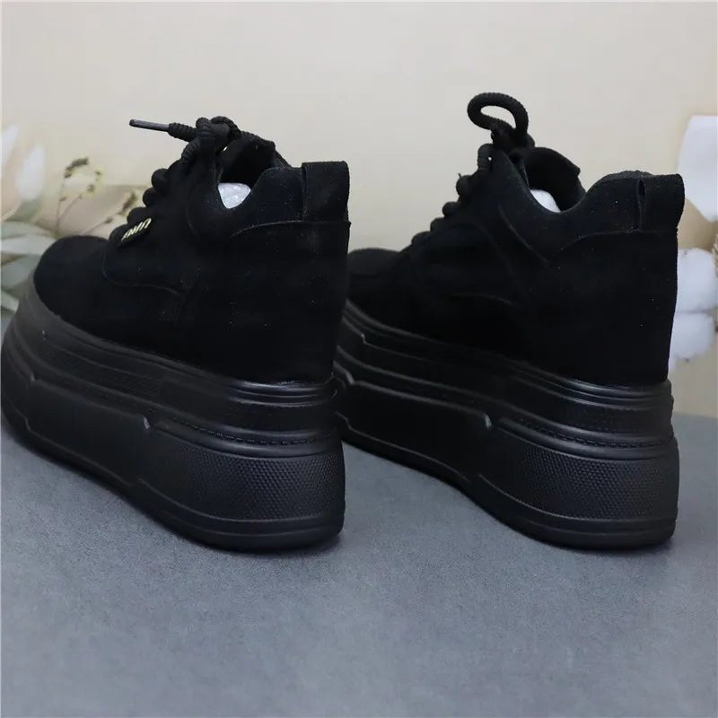 2025 New Arrival Women's Thick Sole Hidden Heel Sneakers Spring Autumn Soft Sole Platform Shoes for Petite Girls - Xlam