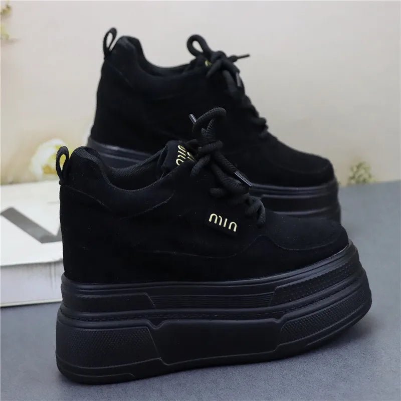 2025 New Arrival Women's Thick Sole Hidden Heel Sneakers Spring Autumn Soft Sole Platform Shoes for Petite Girls - Xlam