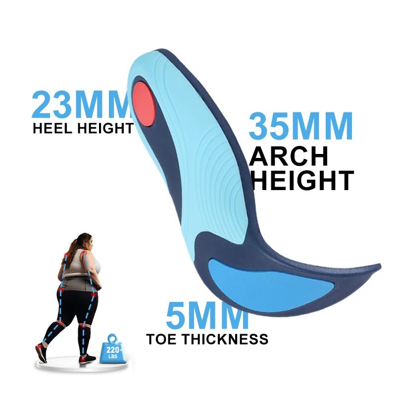 220+lbs Plantar Fasciitis Relief Insoles High Arch Support Absorb Shock Distribute Pressure Perfect for Work Boot Orthotics - Xlam