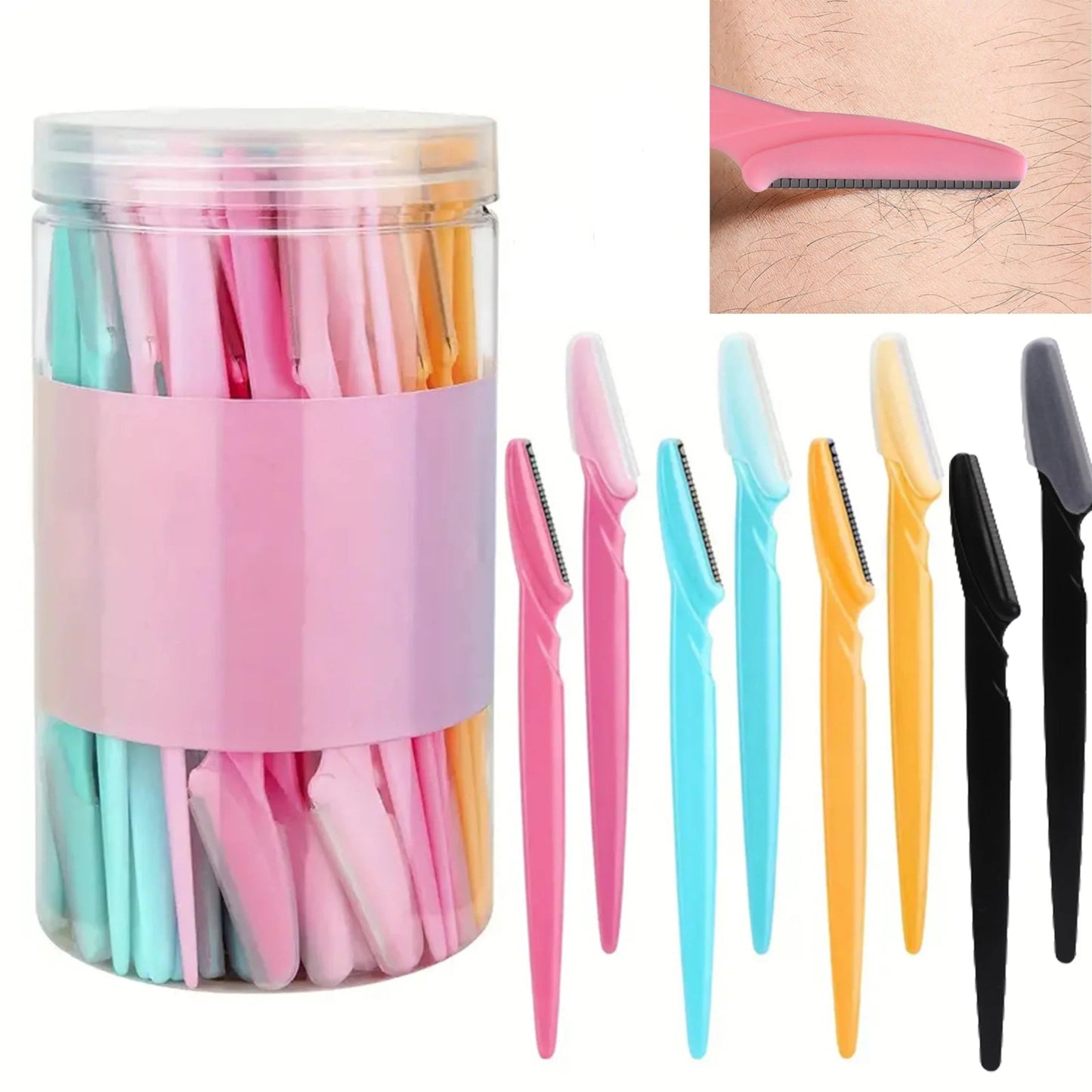 40Pcs Makeup Beauty Tools Safe Eyebrow Trimmer Eye Brow Razor Shaver Blades Face Body Hair Removal,Woman Eyebrows Shaping Knife - Xlam