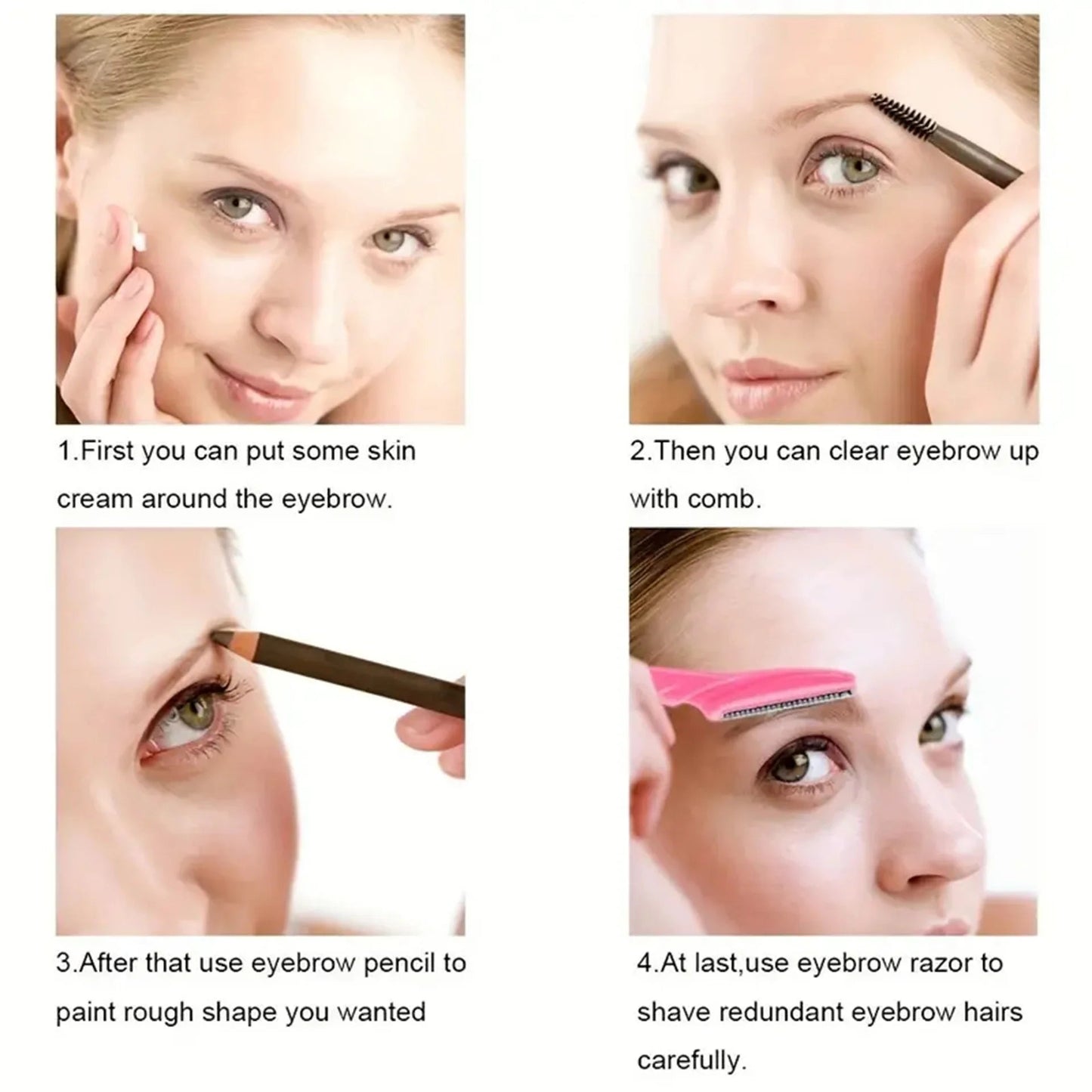 40Pcs Makeup Beauty Tools Safe Eyebrow Trimmer Eye Brow Razor Shaver Blades Face Body Hair Removal,Woman Eyebrows Shaping Knife - Xlam