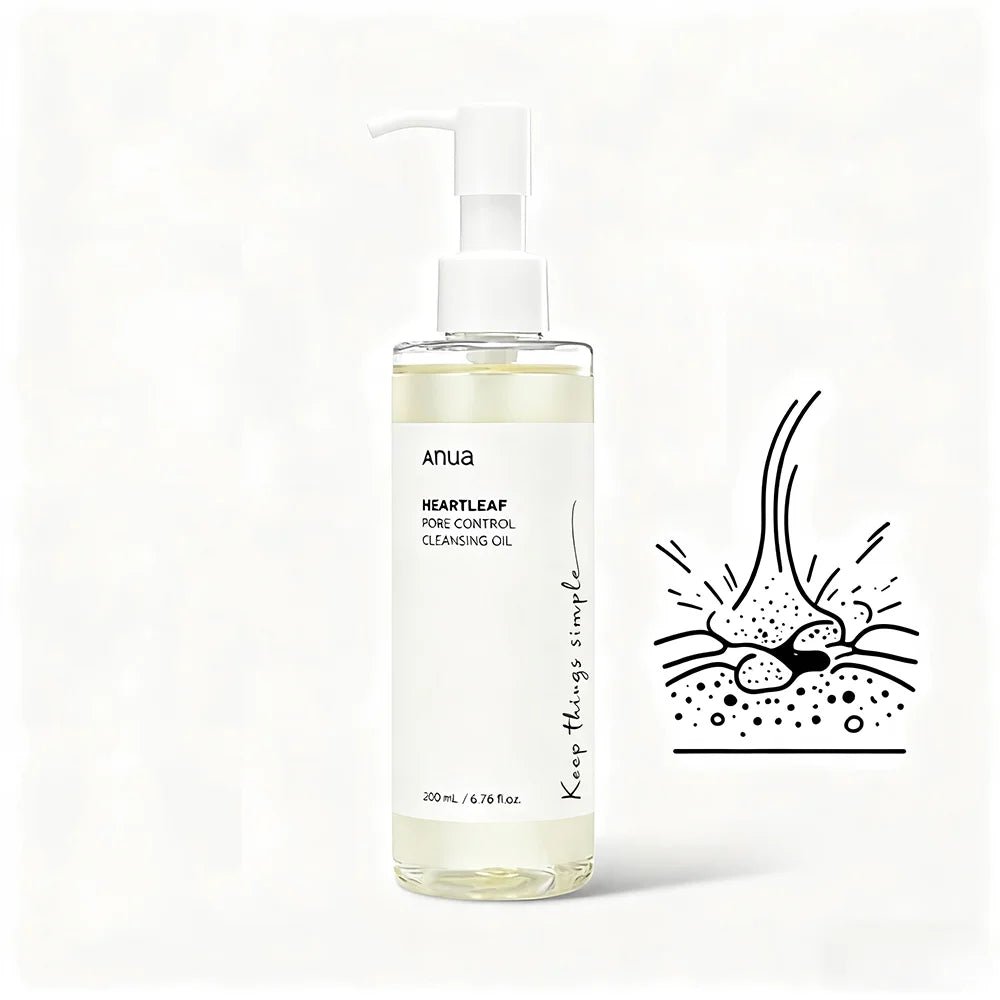 Anua Heartleaf Pore Control Cleansing Oil, Cleansing Oil for Oily Skin, Deep Cleansing Makeup Remover, Korean Skincare - Xlam