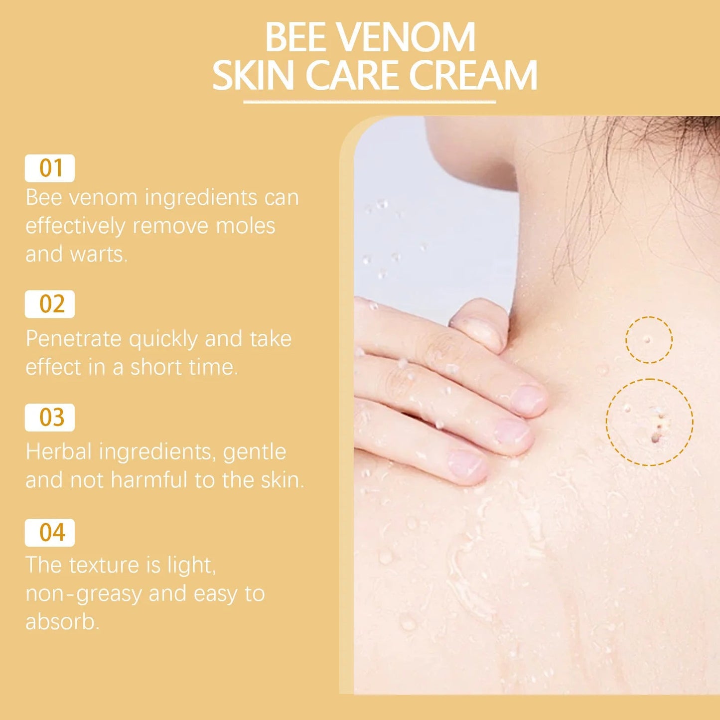 발톱무Bee Venom Skin Gentle Skin Cleansing Skin Care Cream Reduce Itchiness Strengthen Barrier Moisturizing Knee Body Massage Cream - Xlam