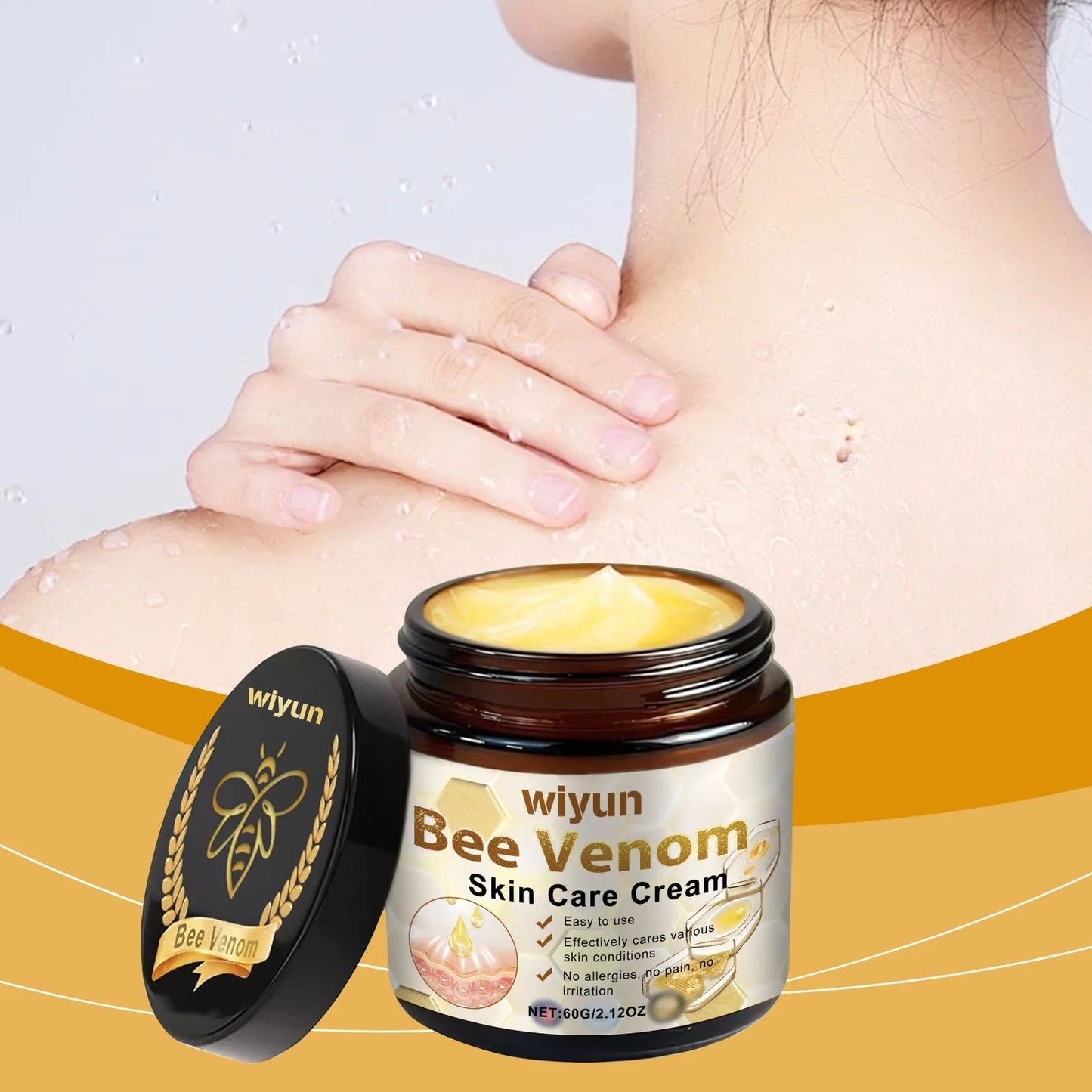 발톱무Bee Venom Skin Gentle Skin Cleansing Skin Care Cream Reduce Itchiness Strengthen Barrier Moisturizing Knee Body Massage Cream - Xlam