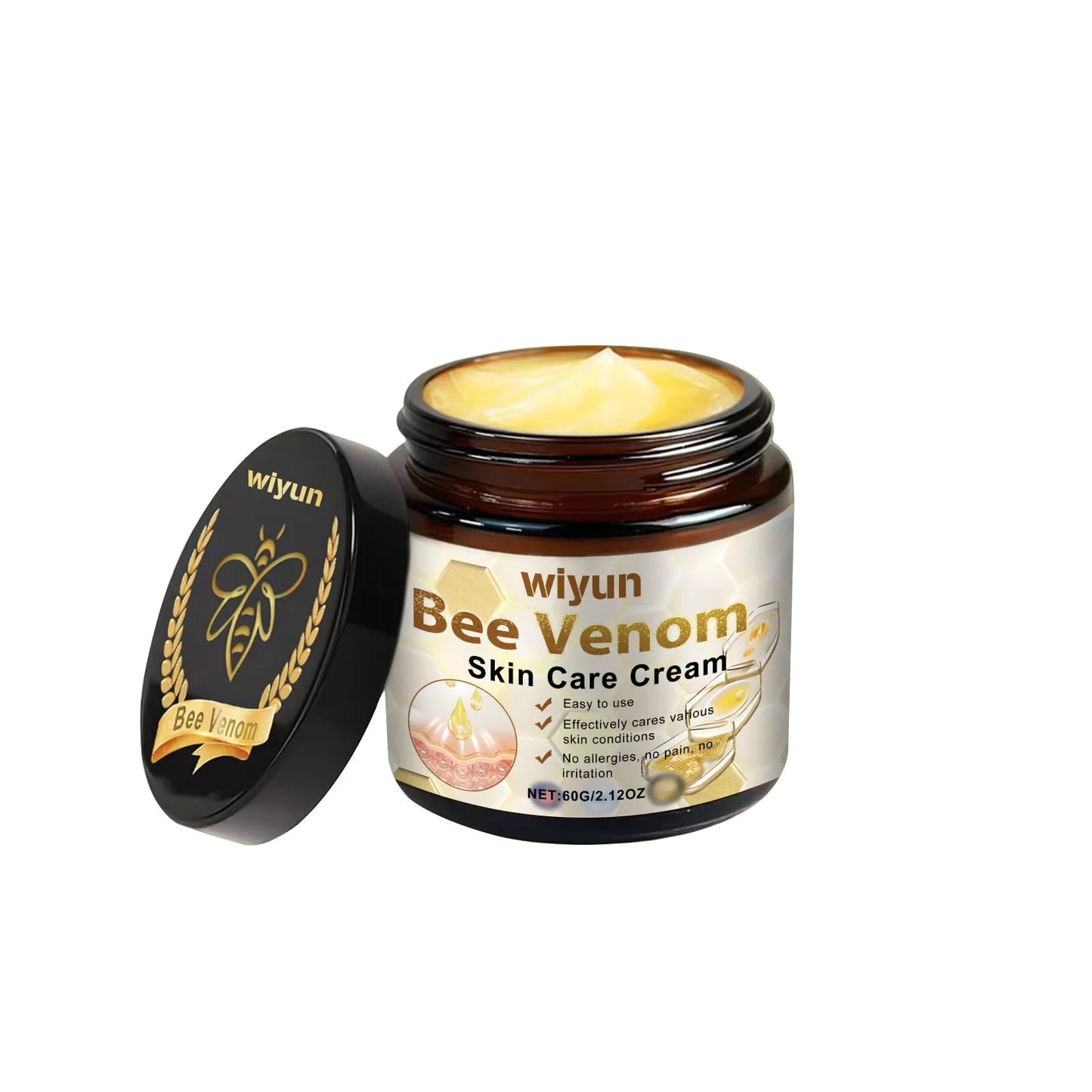 발톱무Bee Venom Skin Gentle Skin Cleansing Skin Care Cream Reduce Itchiness Strengthen Barrier Moisturizing Knee Body Massage Cream - Xlam