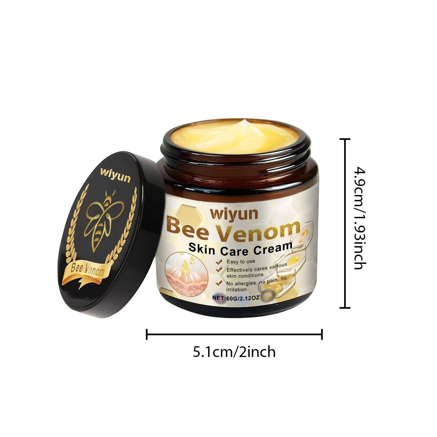 발톱무Bee Venom Skin Gentle Skin Cleansing Skin Care Cream Reduce Itchiness Strengthen Barrier Moisturizing Knee Body Massage Cream - Xlam