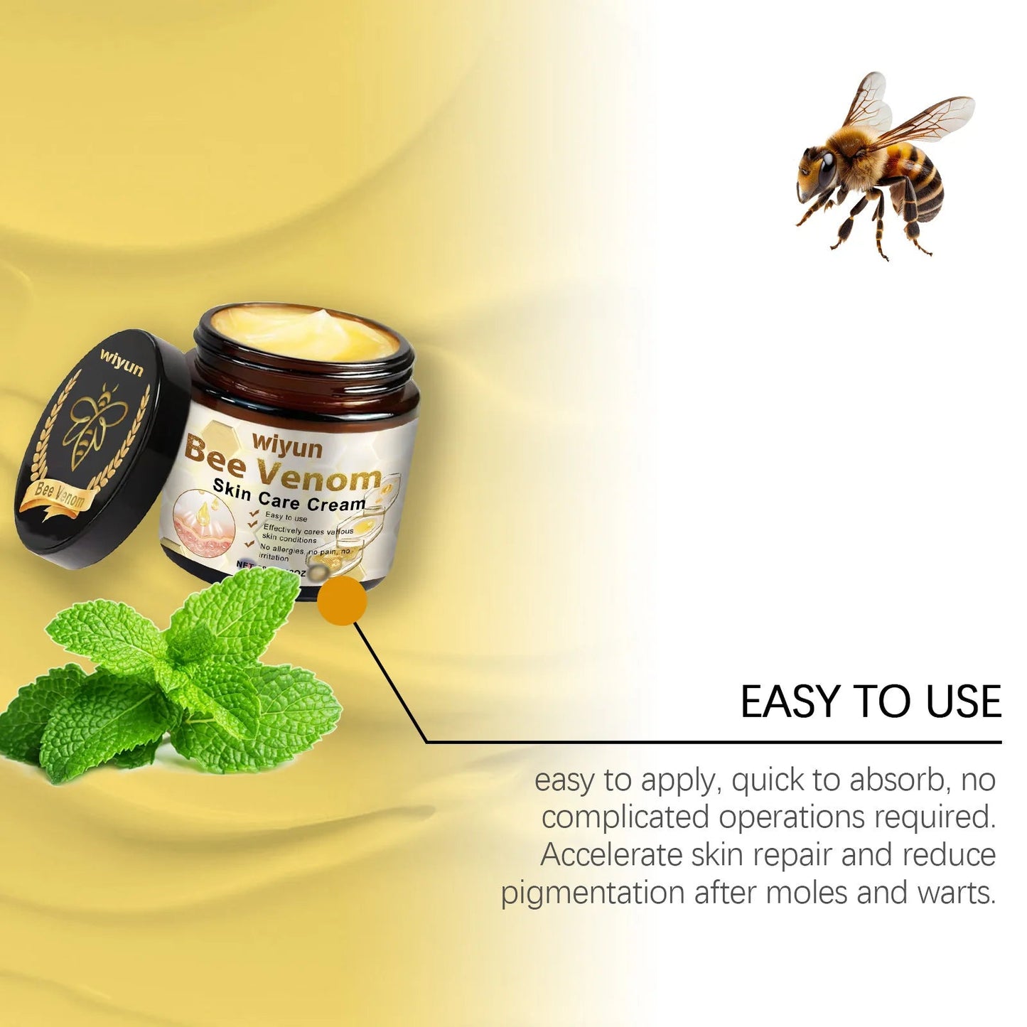 발톱무Bee Venom Skin Gentle Skin Cleansing Skin Care Cream Reduce Itchiness Strengthen Barrier Moisturizing Knee Body Massage Cream - Xlam