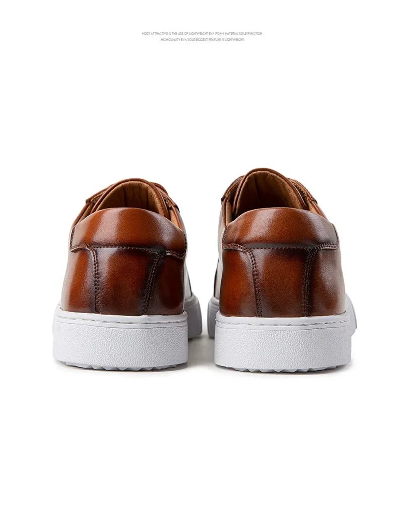 British Style Polishing Casual Soft Sole Small White Shoes for Men Extra Large Men's Shoes 2024 Spring New Trendy Board Shoes - Xlam