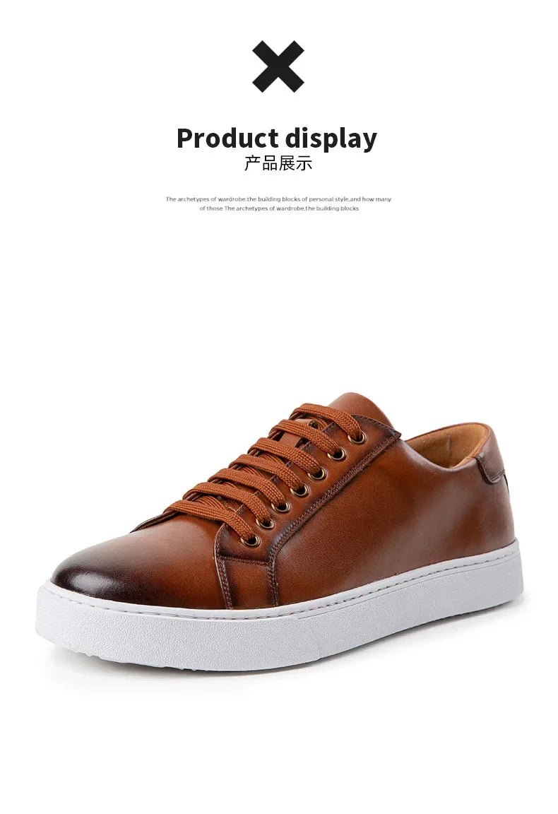 British Style Polishing Casual Soft Sole Small White Shoes for Men Extra Large Men's Shoes 2024 Spring New Trendy Board Shoes - Xlam