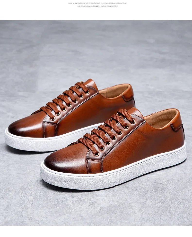 British Style Polishing Casual Soft Sole Small White Shoes for Men Extra Large Men's Shoes 2024 Spring New Trendy Board Shoes - Xlam