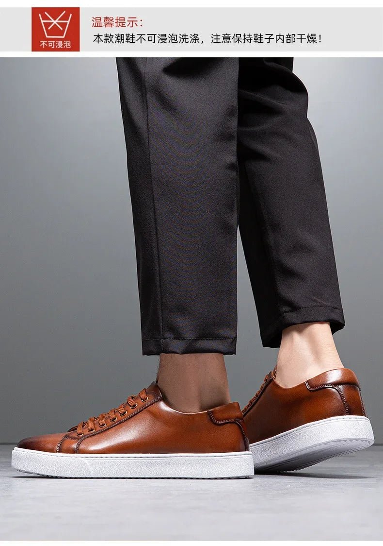 British Style Polishing Casual Soft Sole Small White Shoes for Men Extra Large Men's Shoes 2024 Spring New Trendy Board Shoes - Xlam