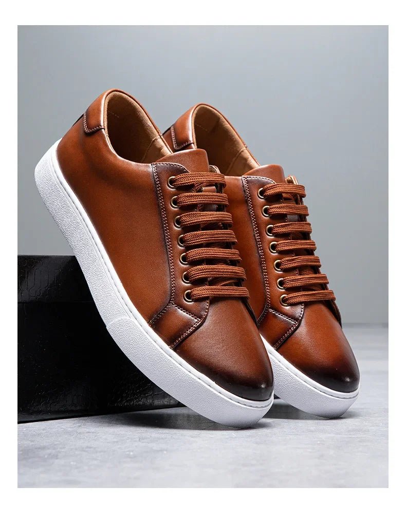 British Style Polishing Casual Soft Sole Small White Shoes for Men Extra Large Men's Shoes 2024 Spring New Trendy Board Shoes - Xlam