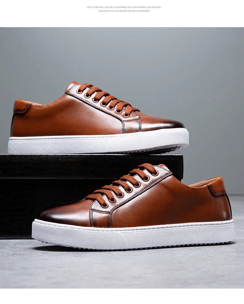 British Style Polishing Casual Soft Sole Small White Shoes for Men Extra Large Men's Shoes 2024 Spring New Trendy Board Shoes - Xlam