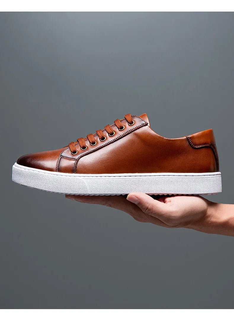 British Style Polishing Casual Soft Sole Small White Shoes for Men Extra Large Men's Shoes 2024 Spring New Trendy Board Shoes - Xlam
