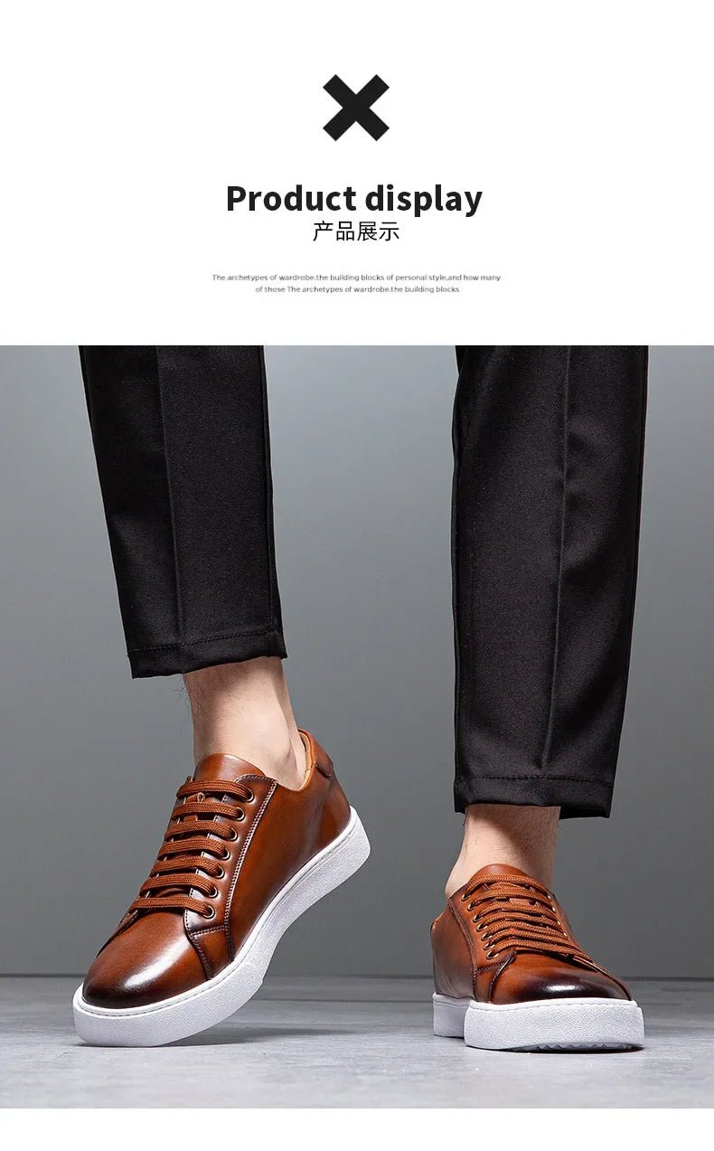 British Style Polishing Casual Soft Sole Small White Shoes for Men Extra Large Men's Shoes 2024 Spring New Trendy Board Shoes - Xlam