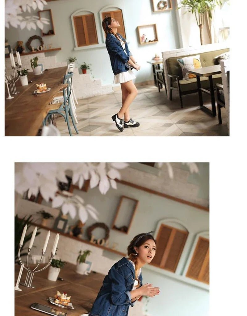 British style women brogue shoes cross tied mixed color round toe wingtip oxfords casual footwear sapatos chaussures - Xlam