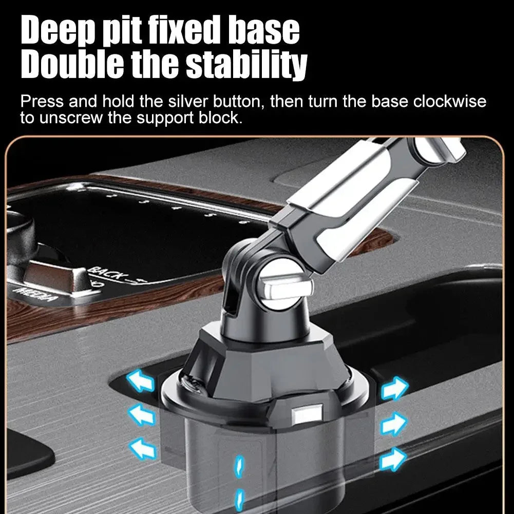 Car Mobile Phone Stand 360 - degree Rotation Adjustable Arm Universal Car Cup Holder Tablet & Phone Mount for IPad Pro - Xlam