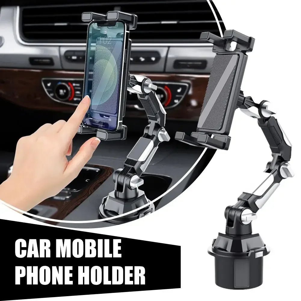 Car Mobile Phone Stand 360 - degree Rotation Adjustable Arm Universal Car Cup Holder Tablet & Phone Mount for IPad Pro - Xlam