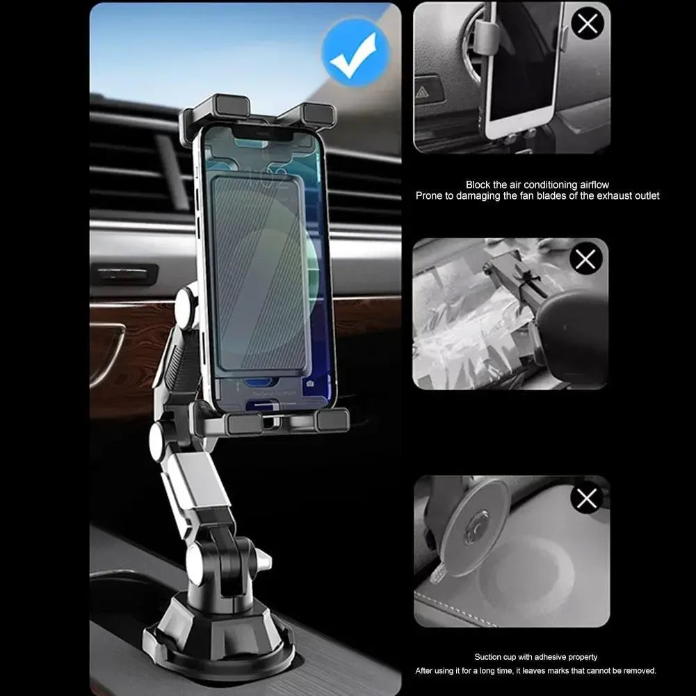 Car Mobile Phone Stand 360 - degree Rotation Adjustable Arm Universal Car Cup Holder Tablet & Phone Mount for IPad Pro - Xlam
