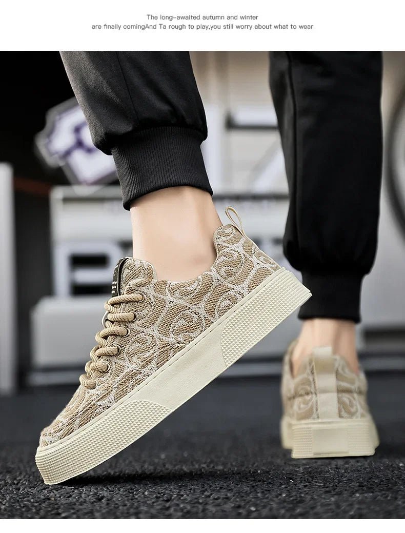 Casual Men's Canvas Shoes 2025 New Designer Men Skateboard Shoes Outdoor Breathable Flats Lace Up Walking Shoe Zapatillas Hombre - Xlam