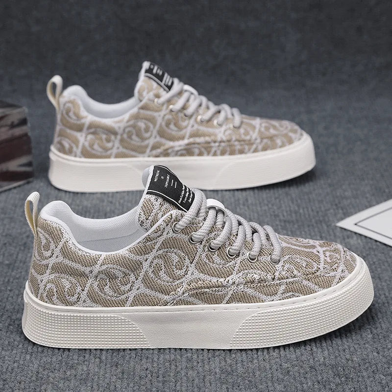 Casual Men's Canvas Shoes 2025 New Designer Men Skateboard Shoes Outdoor Breathable Flats Lace Up Walking Shoe Zapatillas Hombre - Xlam