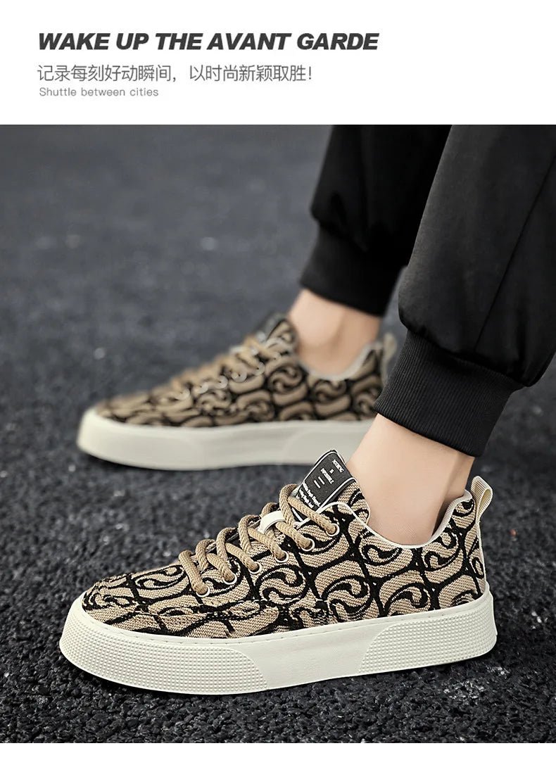 Casual Men's Canvas Shoes 2025 New Designer Men Skateboard Shoes Outdoor Breathable Flats Lace Up Walking Shoe Zapatillas Hombre - Xlam