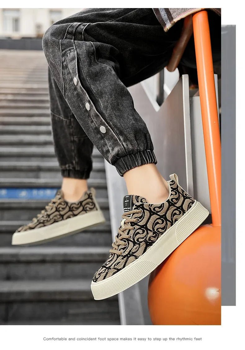 Casual Men's Canvas Shoes 2025 New Designer Men Skateboard Shoes Outdoor Breathable Flats Lace Up Walking Shoe Zapatillas Hombre - Xlam
