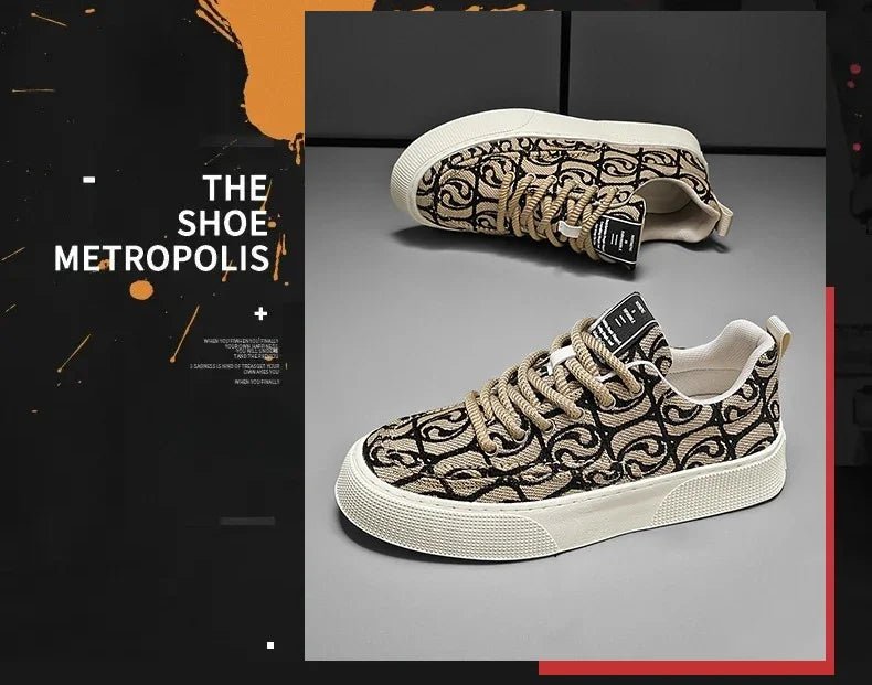 Casual Men's Canvas Shoes 2025 New Designer Men Skateboard Shoes Outdoor Breathable Flats Lace Up Walking Shoe Zapatillas Hombre - Xlam