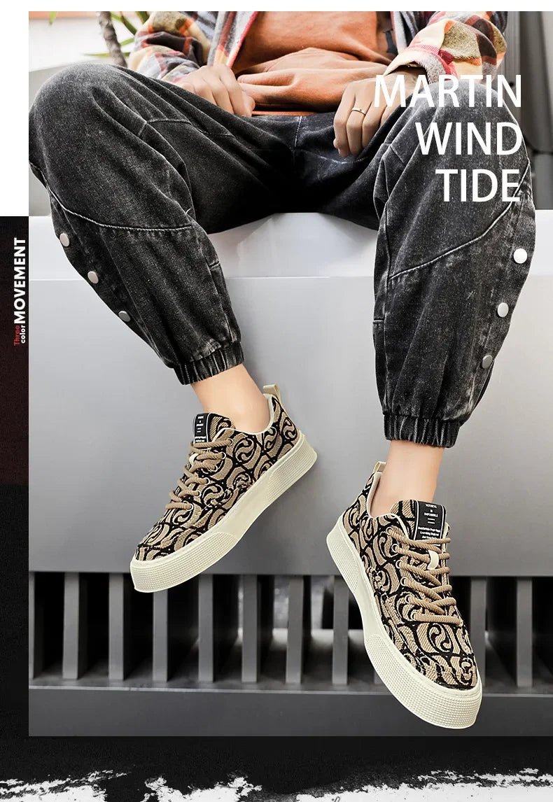 Casual Men's Canvas Shoes 2025 New Designer Men Skateboard Shoes Outdoor Breathable Flats Lace Up Walking Shoe Zapatillas Hombre - Xlam