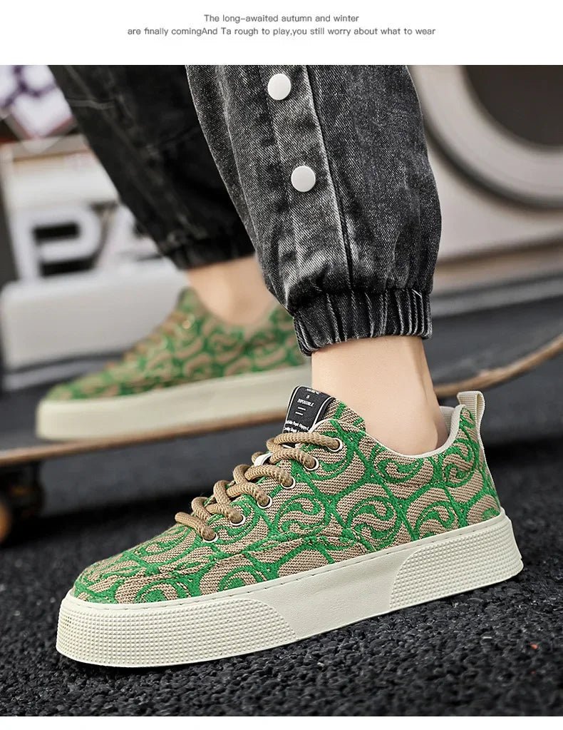 Casual Men's Canvas Shoes 2025 New Designer Men Skateboard Shoes Outdoor Breathable Flats Lace Up Walking Shoe Zapatillas Hombre - Xlam