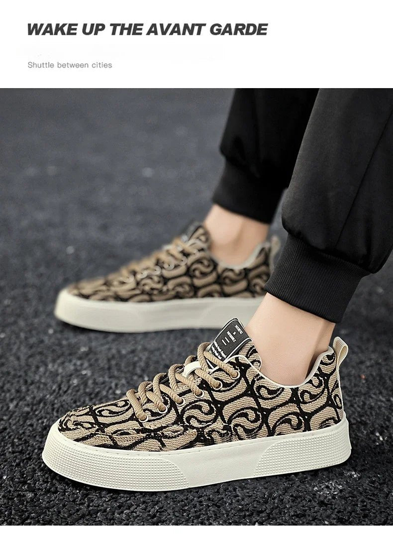 Casual Men's Canvas Shoes 2025 New Designer Men Skateboard Shoes Outdoor Breathable Flats Lace Up Walking Shoe Zapatillas Hombre - Xlam