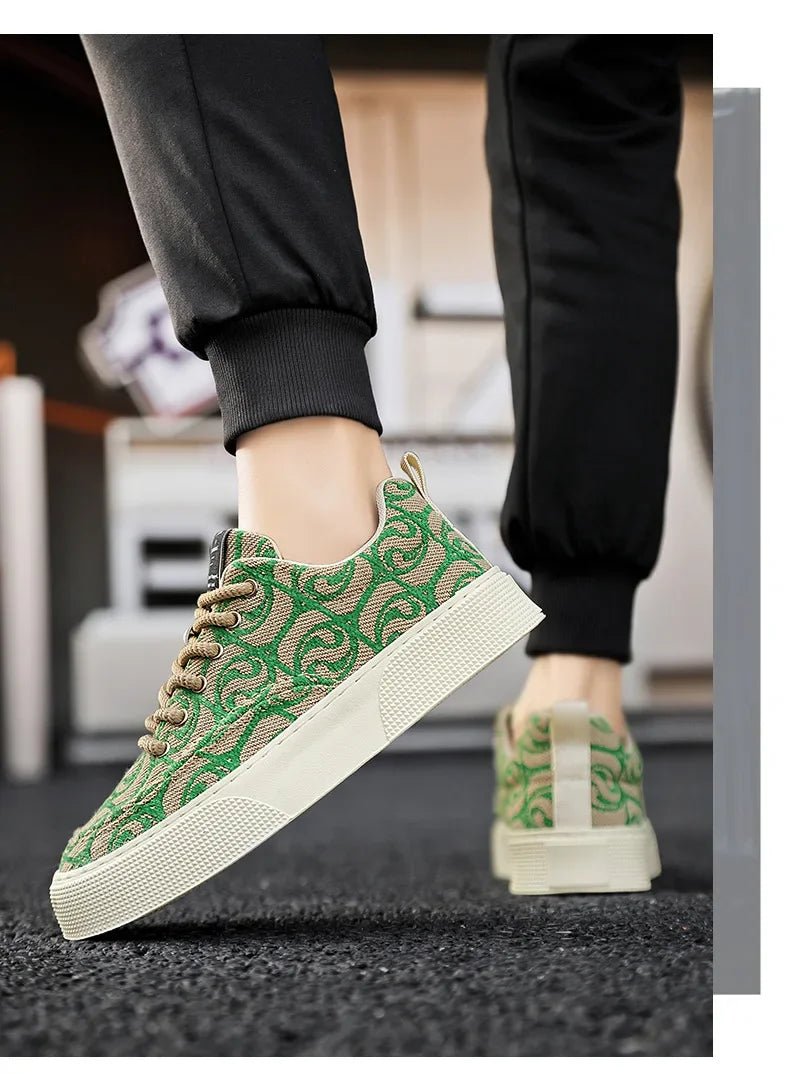 Casual Men's Canvas Shoes 2025 New Designer Men Skateboard Shoes Outdoor Breathable Flats Lace Up Walking Shoe Zapatillas Hombre - Xlam