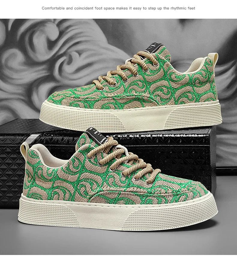 Casual Men's Canvas Shoes 2025 New Designer Men Skateboard Shoes Outdoor Breathable Flats Lace Up Walking Shoe Zapatillas Hombre - Xlam