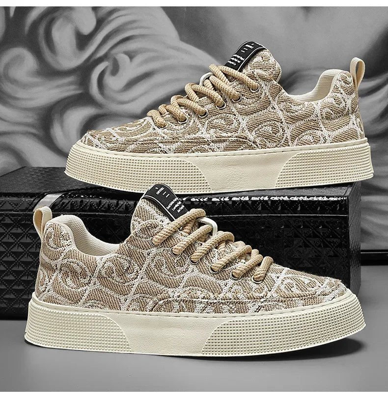 Casual Men's Canvas Shoes 2025 New Designer Men Skateboard Shoes Outdoor Breathable Flats Lace Up Walking Shoe Zapatillas Hombre - Xlam