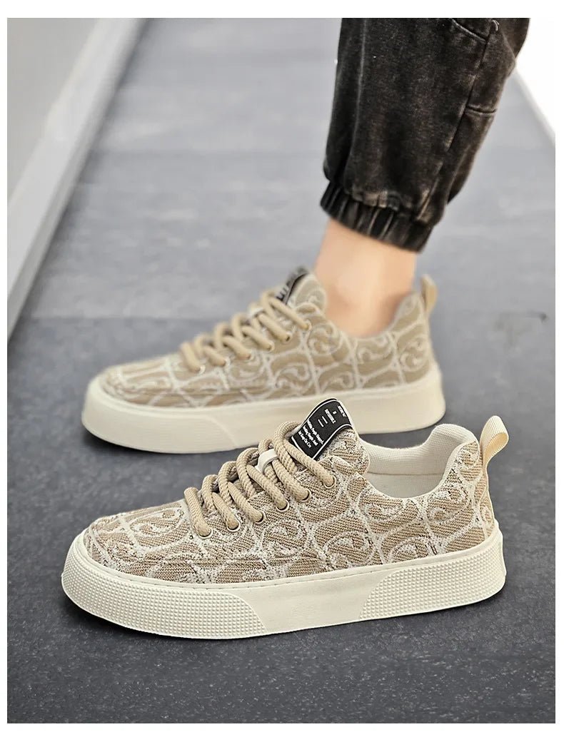 Casual Men's Canvas Shoes 2025 New Designer Men Skateboard Shoes Outdoor Breathable Flats Lace Up Walking Shoe Zapatillas Hombre - Xlam