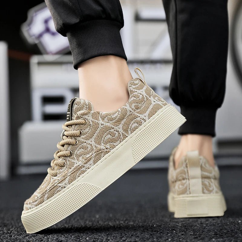 Casual Men's Canvas Shoes 2025 New Designer Men Skateboard Shoes Outdoor Breathable Flats Lace Up Walking Shoe Zapatillas Hombre - Xlam