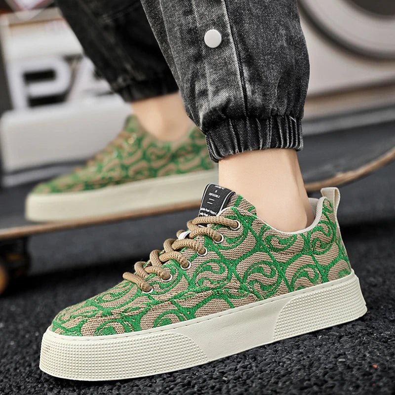 Casual Men's Canvas Shoes 2025 New Designer Men Skateboard Shoes Outdoor Breathable Flats Lace Up Walking Shoe Zapatillas Hombre - Xlam