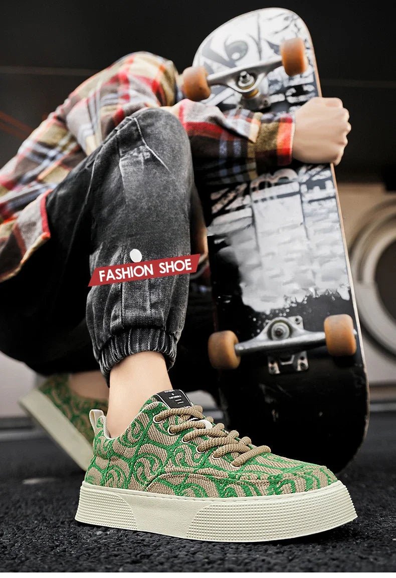 Casual Men's Canvas Shoes 2025 New Designer Men Skateboard Shoes Outdoor Breathable Flats Lace Up Walking Shoe Zapatillas Hombre - Xlam