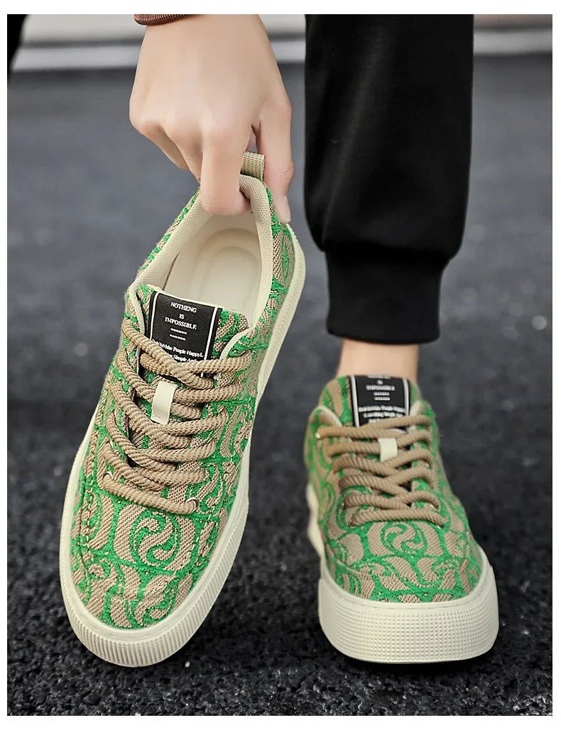 Casual Men's Canvas Shoes 2025 New Designer Men Skateboard Shoes Outdoor Breathable Flats Lace Up Walking Shoe Zapatillas Hombre - Xlam