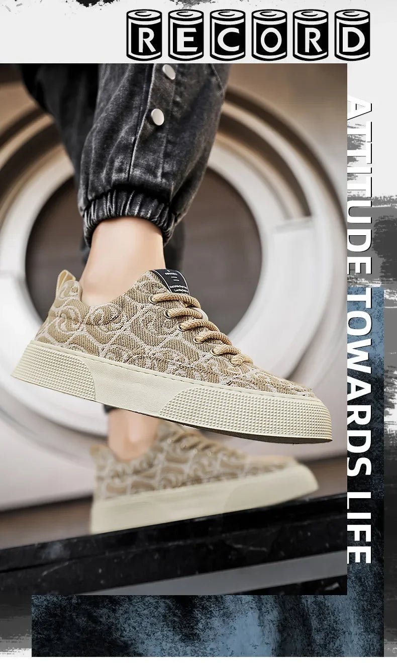Casual Men's Canvas Shoes 2025 New Designer Men Skateboard Shoes Outdoor Breathable Flats Lace Up Walking Shoe Zapatillas Hombre - Xlam