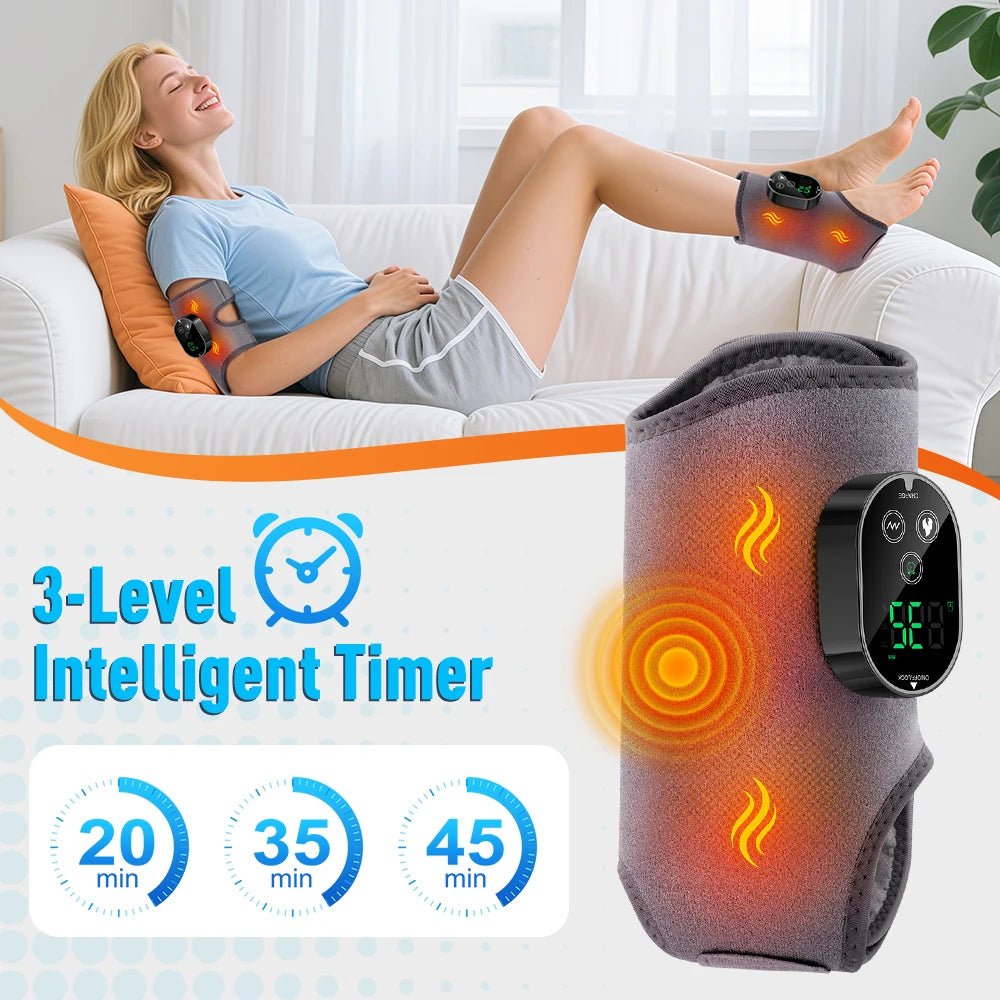 Electric Ankle Protector Ankle & Wrist Massager Foot Brace Hot Compress Vibration Ankle Support Guard Band Muscle Relax - Xlam
