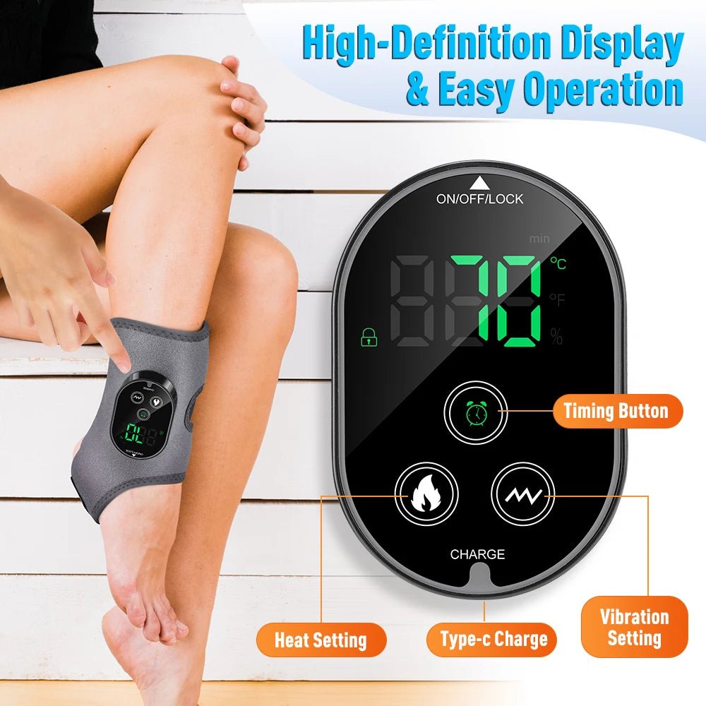 Electric Ankle Protector Ankle & Wrist Massager Foot Brace Hot Compress Vibration Ankle Support Guard Band Muscle Relax - Xlam