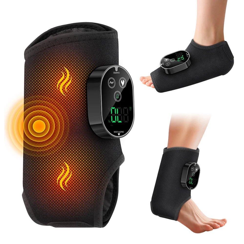 Electric Ankle Protector Ankle & Wrist Massager Foot Brace Hot Compress Vibration Ankle Support Guard Band Muscle Relax - Xlam